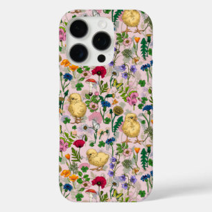 Funda iPhone 16 Pro Pollos y flores silvestres en los dulces de algodó