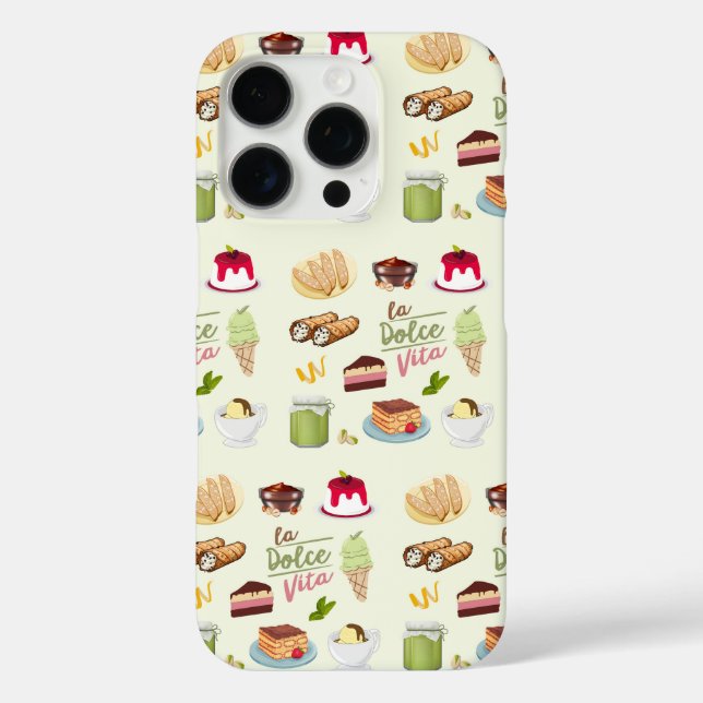 Funda iPhone 16 Pro Postres Dulces Italianos (Reverso )