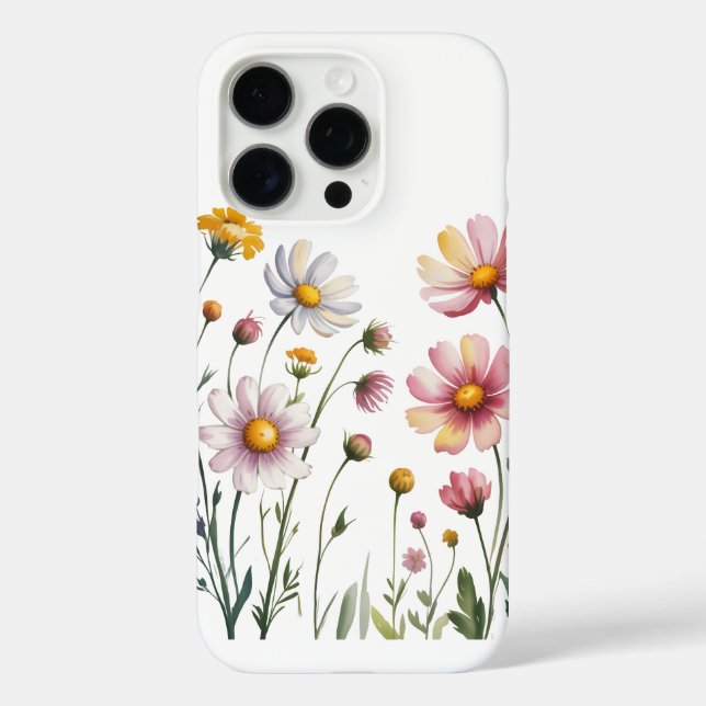 Funda iPhone 16 Pro Prado de flores silvestres  (Reverso )
