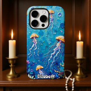 Funda iPhone 16 Pro Profundidad de sueño: fantasía de medusas