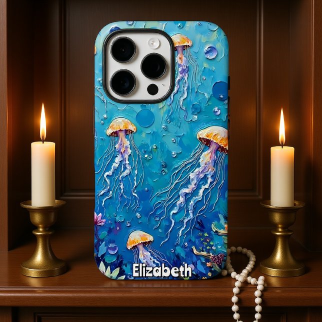 Funda iPhone 16 Pro Profundidad de sueño: fantasía de medusas (Subido por el creador)
