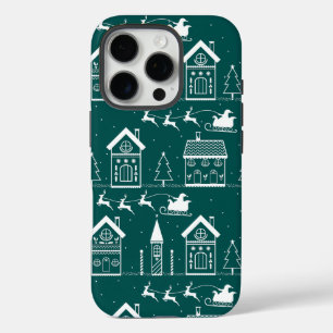 Funda iPhone 16 Pro Pueblo navideño nórdico nevado