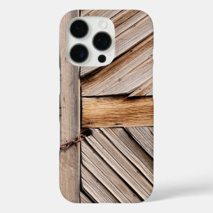 Funda iPhone 16 Pro Puerta de madera rústica personalizada con bloqueo