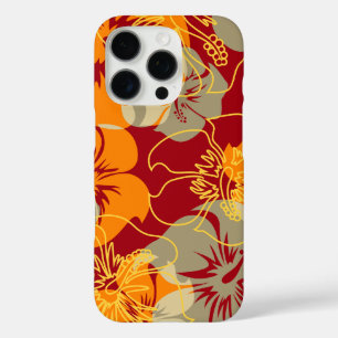 Funda iPhone 16 Pro Punto Iniki Hawai Hibiscus Rojo Floral