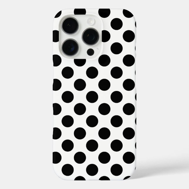Funda iPhone 16 Pro Puntos del Polka Negro (Reverso )