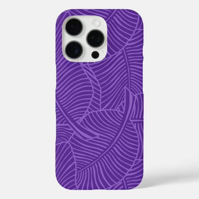 Funda iPhone 16 Pro Púrpura Tropical De Palm Hawai (Reverso )
