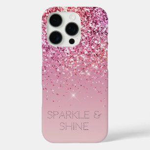 Funda iPhone 16 Pro Purpurina Rosa dorado rosado dorado