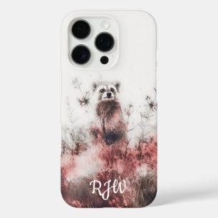 Funda iPhone 16 Pro Raccoon En El Prado Rojo