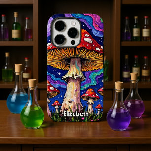 Funda iPhone 16 Pro Rainbow Mushroom Meadow