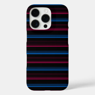 Funda iPhone 16 Pro Rayas azules rosadas lindas 