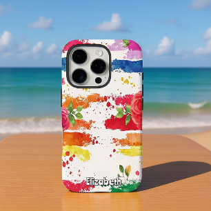 Funda iPhone 16 Pro Rayas florales singulares