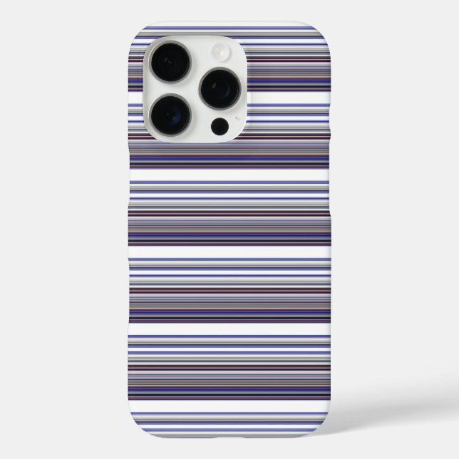 Funda iPhone 16 Pro Rayas grises azules modernas lindas (Reverso )