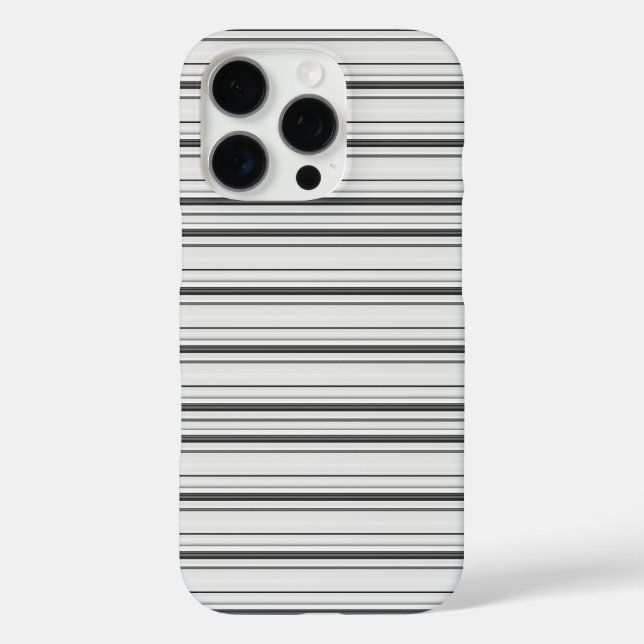 Funda iPhone 16 Pro Rayas grises blancas lindas (Reverso )