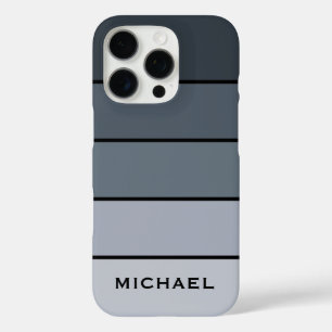Funda iPhone 16 Pro Rayas grises espaciales modernas de moda