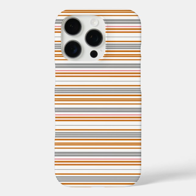 Funda iPhone 16 Pro Rayas grises marrones lindas (Reverso )