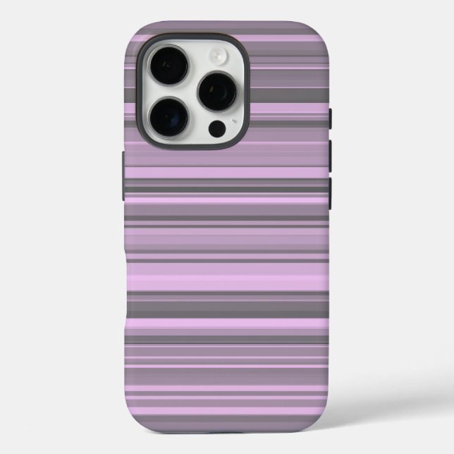 Funda iPhone 16 Pro Rayas grises moradas (Reverso )