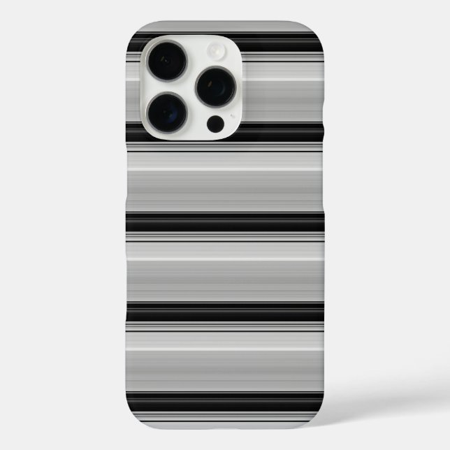 Funda iPhone 16 Pro Rayas grises negras lindas (Reverso )