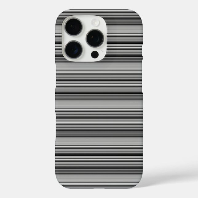 Funda iPhone 16 Pro Rayas grises negras lindas  (Reverso )