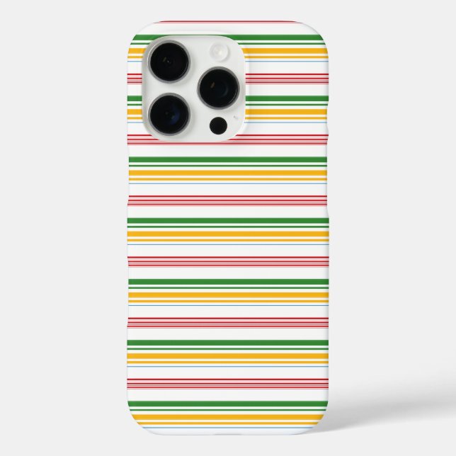 Funda iPhone 16 Pro Rayas verdes amarillas lindas (Reverso )