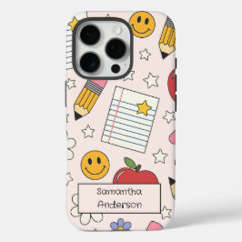 Funda iPhone 16 Pro Recorte personalizado de vuelta a la escuela | par