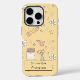Funda iPhone 16 Pro Recorte personalizado de vuelta a la escuela | par