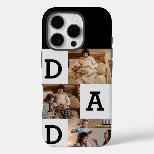 Funda iPhone 16 Pro Regalo del Día del Padre para papá - collage de fo (Reverso )