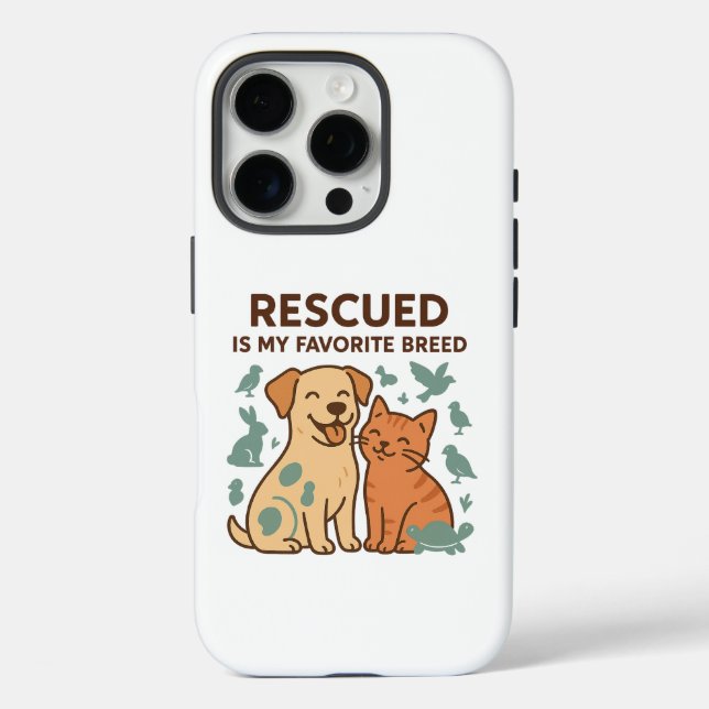 Funda iPhone 16 Pro Rescatado es mi raza favorita (Reverso )