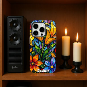 Funda iPhone 16 Pro Resumen de arte de mosaico de flores