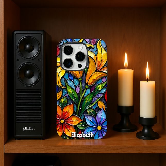 Funda iPhone 16 Pro Resumen de arte de mosaico de flores (Subido por el creador)