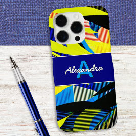 Funda iPhone 16 Pro Resumen de hojas de palmeras tropicales brillantes