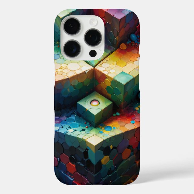 Funda iPhone 16 Pro Resumen de las formas de Geomatrix con degradados  (Reverso )