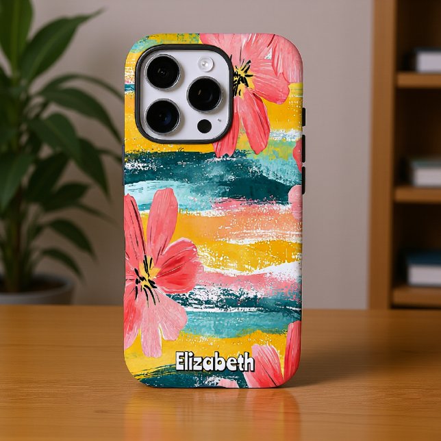 Funda iPhone 16 Pro Resumen floral vibrante (Subido por el creador)
