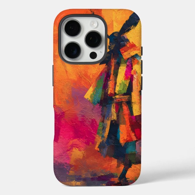 Funda iPhone 16 Pro Resumen Samurai Warrior Silhouette (Reverso )