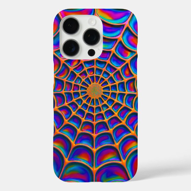 Funda iPhone 16 Pro Resumen web de espiral radiante (Reverso )