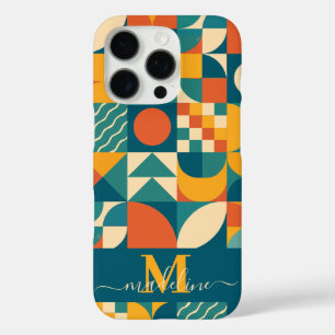 Funda iPhone 16 Pro Retro Geométrico Personalizado