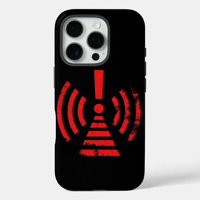 Funda iPhone 16 Pro Retro Keep Back Energy Warning Symbol (Reverso )