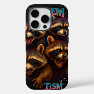 Funda iPhone 16 Pro Rizz Em con el meme de Tism Autismo Mapache Divert