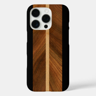 Funda iPhone 16 Pro Rocky Point Hawaii Faux Wood Surfboard 2