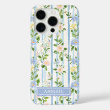 Rojizo Azul Floral Acuarela Rayado Personalizado