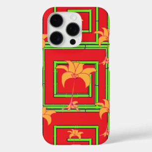 Funda iPhone 16 Pro Rojo Geo Floral