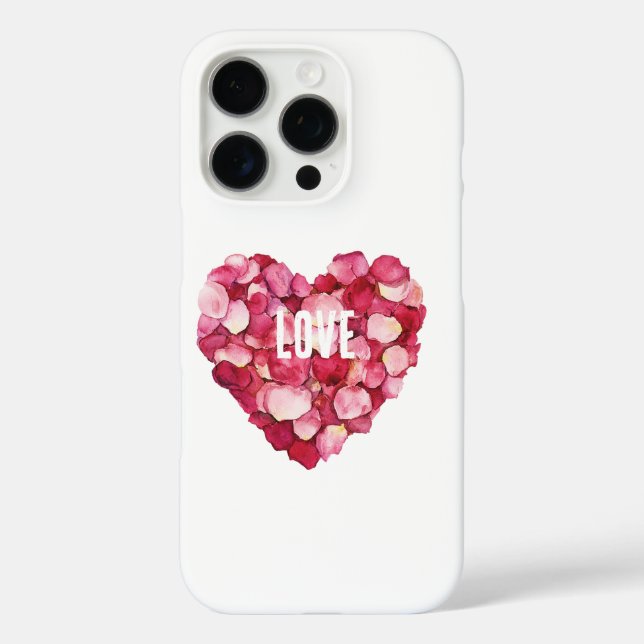 Funda iPhone 16 Pro Rosa Rojo Pétalos de rosa Rojo Amor floral (Reverso )