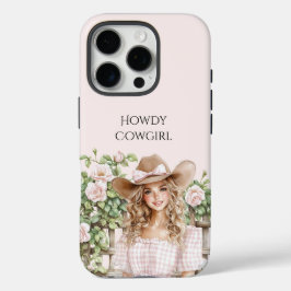 Funda iPhone 16 Pro Rosa Rosa Flora Rosa Fence Cowgirl