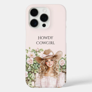 Funda iPhone 16 Pro Rosa Rosa Flora Rosa Fence Cowgirl