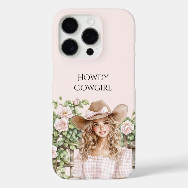 Funda iPhone 16 Pro Rosa Rosa Flora Rosa Fence Cowgirl (Reverso )