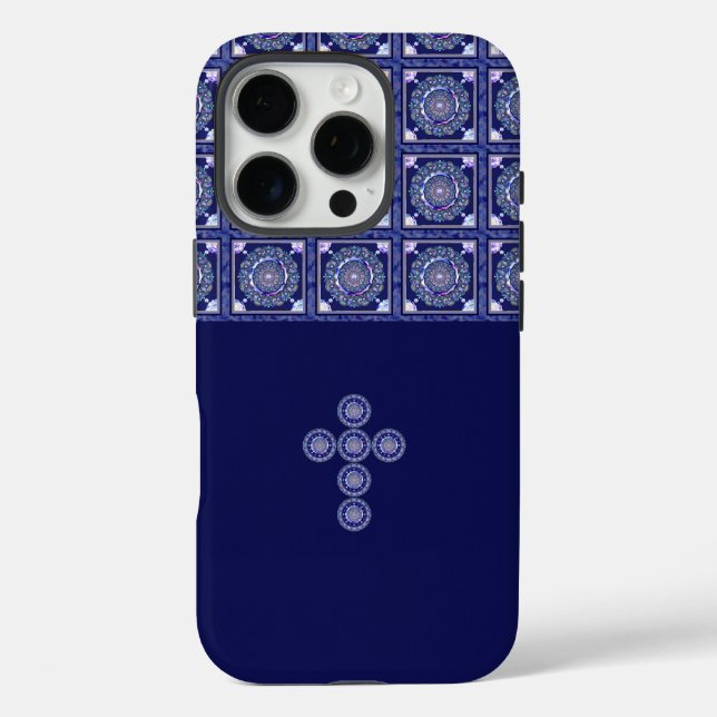 Funda iPhone 16 Pro Rosario azul (Reverso )