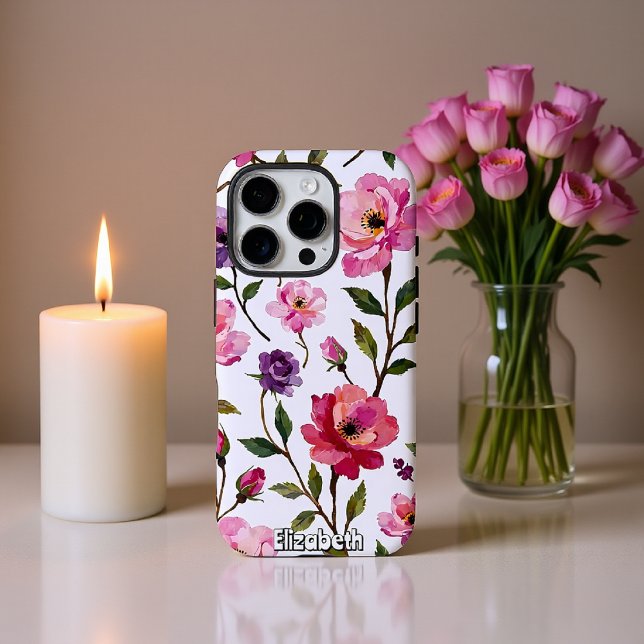 Funda iPhone 16 Pro Rosas de acuarela Patrón sin inconvenientes (Subido por el creador)