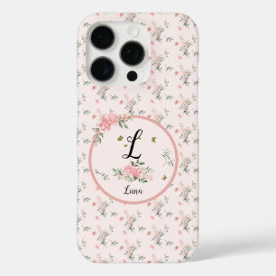 Funda iPhone 16 Pro Rosas rosadas elegantes acuarela con mariposas