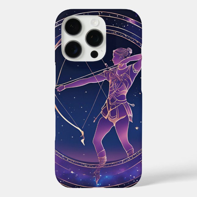 Funda iPhone 16 Pro Rótulo celestal Sagittarius Zodiac (Reverso )
