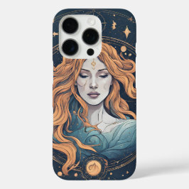 Funda iPhone 16 Pro Rótulo celeste Aquarius Zodiac