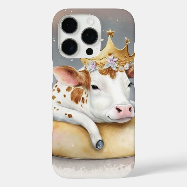 Funda iPhone 16 Pro Royal Cow Dreaming on Cheese Throne                (Reverso )